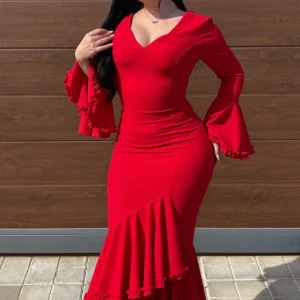 Traje rojo tendencia