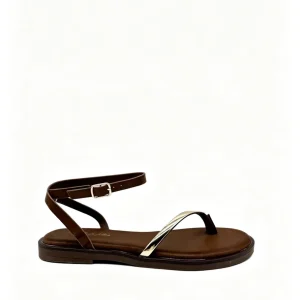 Sandalias de Dedo Confort con Detalle Dorado Flexible