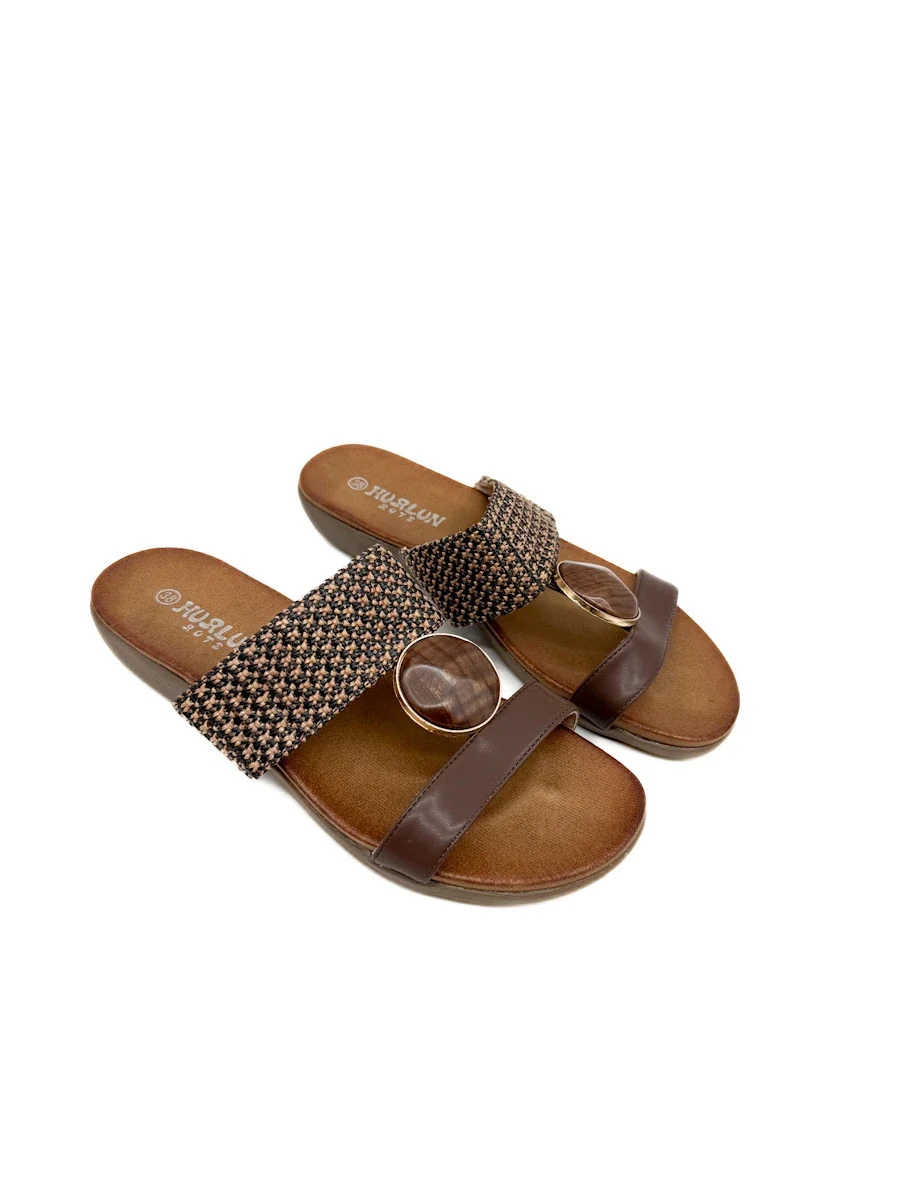 Sandalias Planas de Confort Estilo Casual con Tira de Efecto Rafia Trenzada - Imagen 4