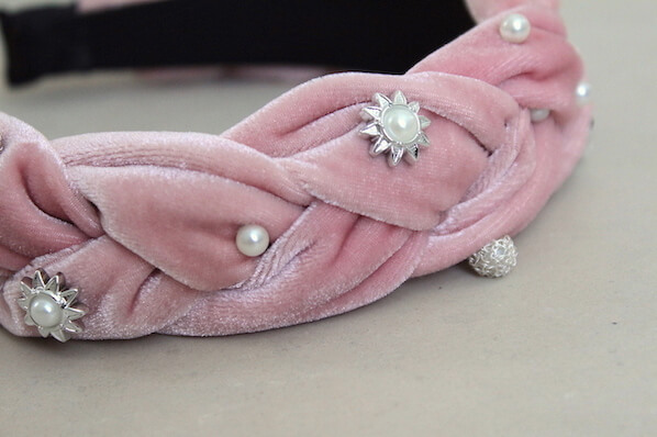 DIADEMA TERCIOPELO ROSA - Imagen 4