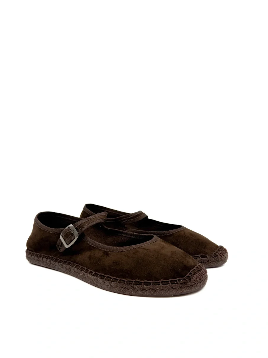 Corina Espadrillas Mary Jane en antelina con Suela de Esparto - Imagen 9
