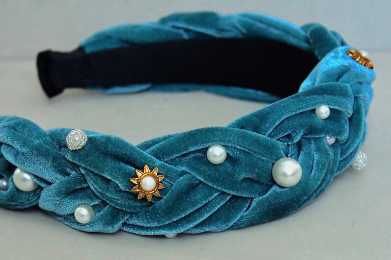 DIADEMA TERCIOPELO AZUL ACERO - Imagen 6
