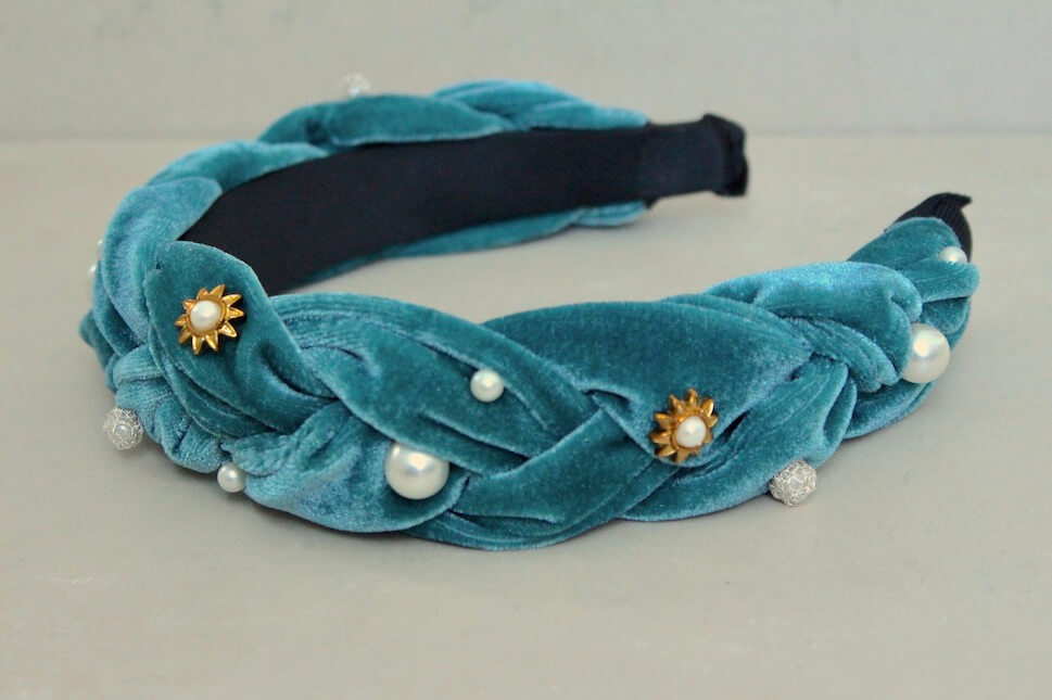 DIADEMA TERCIOPELO AZUL ACERO - Imagen 5