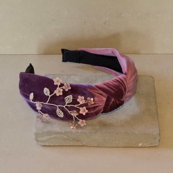 DIADEMA TERCIOPELO MALVA - Imagen 4