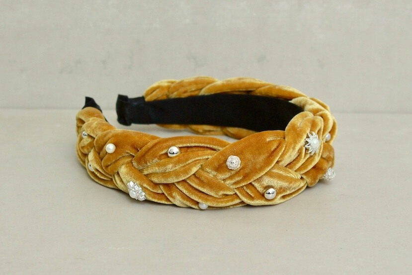 DIADEMA TERCIOPELO MOSTAZA - Imagen 3
