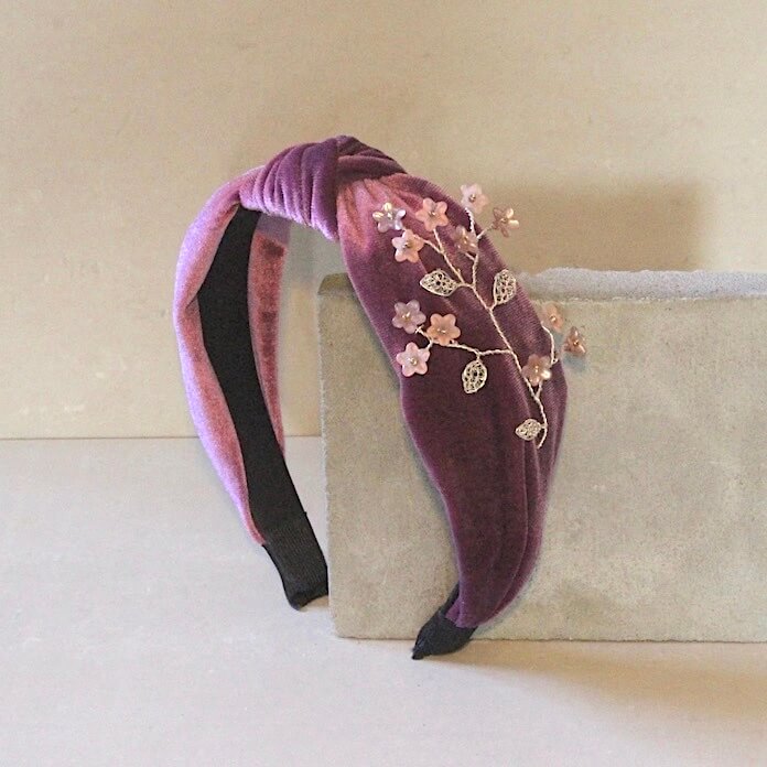 DIADEMA TERCIOPELO MALVA