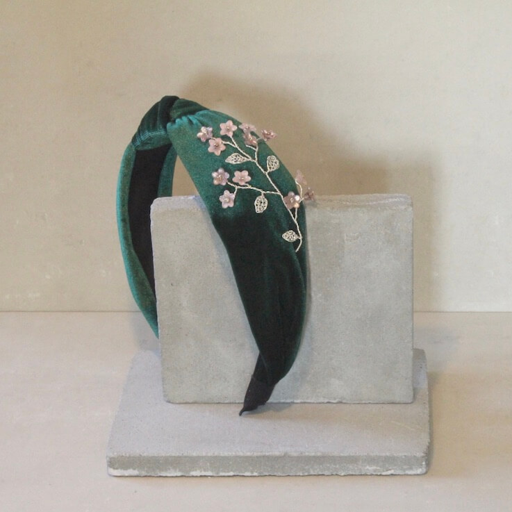 DIADEMA TERCIOPELO VERDE - Imagen 2