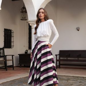 Falda Evasé de Rayas