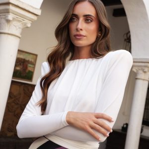 Top Punto de Seda Cruzado con Lazada
