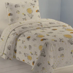 Colcha Infantil Conejos Amarillo