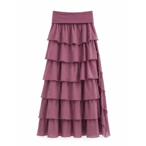 Falda larga con volantes – Estilo bohemio