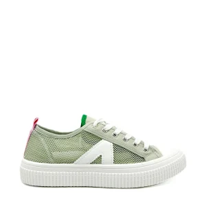 Zapatillas lona con rejilla para mujer