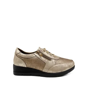 Zapatillas Casuales con Detalles en Textura de Serpiente y Cremallera Lateral