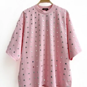 Camiseta Oversize con Apliques Metálicos