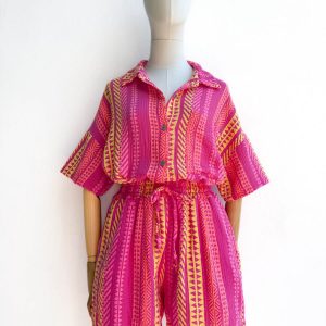 Conjunto Camisa + Short Estilo Étnico – Comodidad y Color para tu Verano