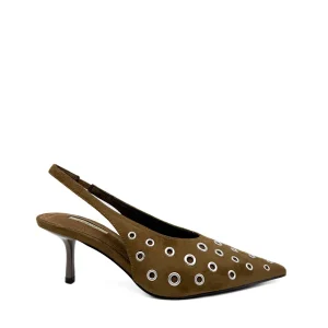 Zapatos de Tacón Destalonado con Ojales Metálicos Corina M5775