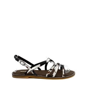 Sandalia Plana con Estampado de Vaca