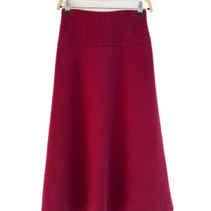 Falda Midi de Tejido Acanalado
