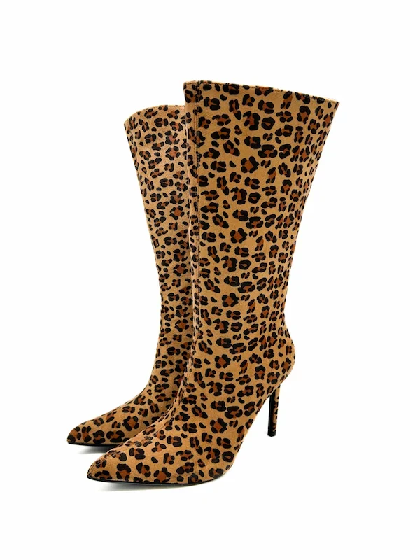 Bota Mujer Alta Leopardo YZ226 - Imagen 5