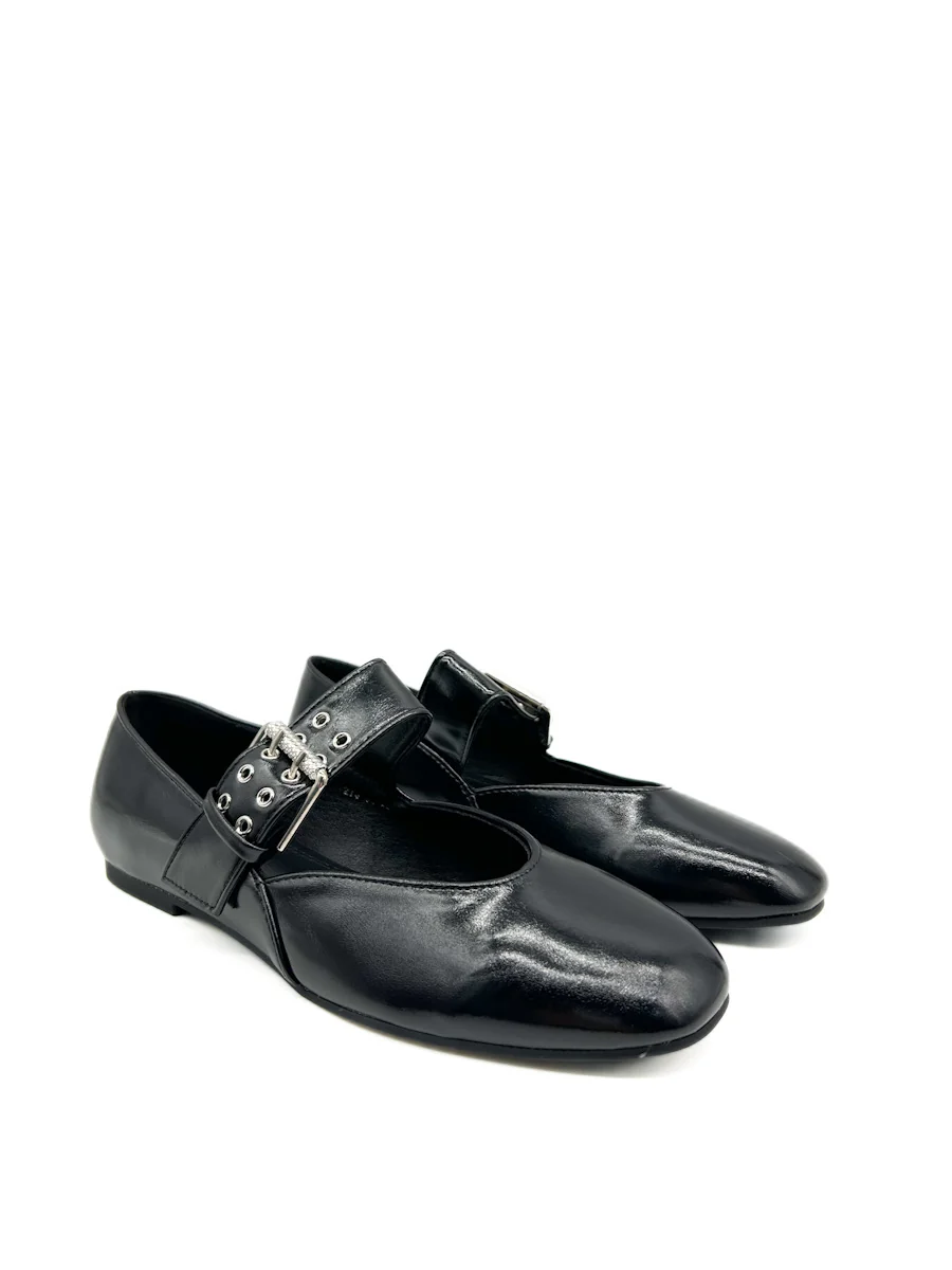 Zapatos planos tipo bailarinas con hebilla metálica decorativa - Imagen 9