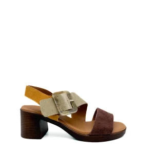 Sandalia Tricolor con Hebilla Efecto Nacarado - Estilo Boho Retro