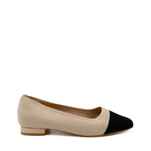 Zapato Plano de Punto Bicolor para Mujer