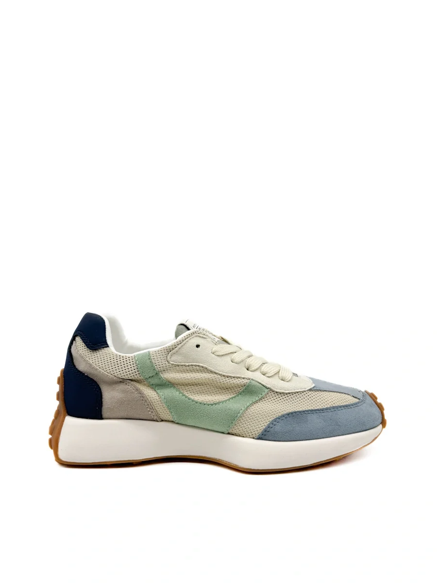 Corina Zapatillas Deportivas Retro con Paneles de Antelina y Malla