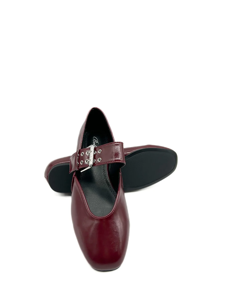 Zapatos planos tipo bailarinas con hebilla metálica decorativa - Imagen 7