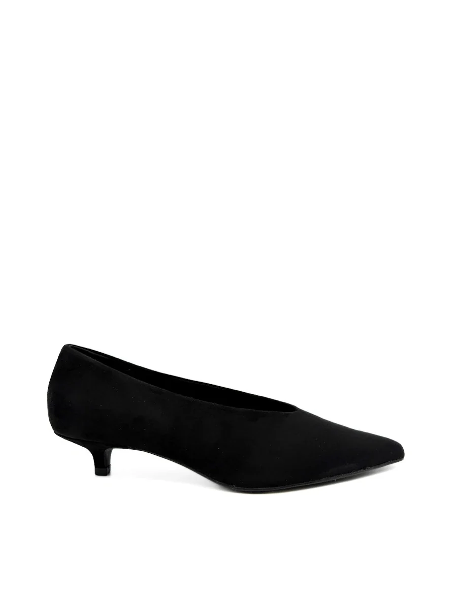 Zapato de Salón en Antelina con Tacón Sensato y Punta Afilada - Imagen 8