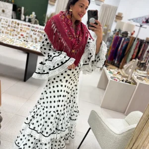 Traje Flamenca Abril Blanco