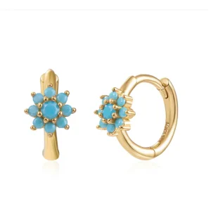 Pendientes Margarita Circonitas Turquesa