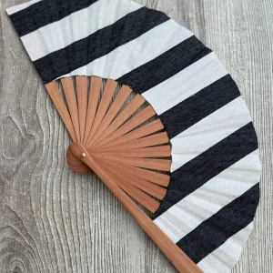 Abanico de Rayas Blanca y Negro