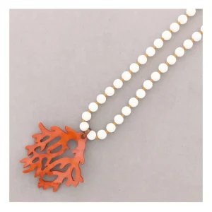 Collar Largo Bolas y Coral