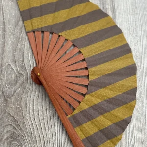 Abanico Rayas Taupe y Mostaza