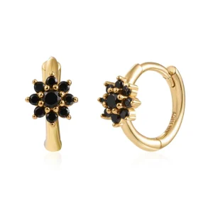 Pendientes Margarita Circonitas Negro