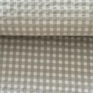 Tejido Vichy Sersuker Verde Empolvado