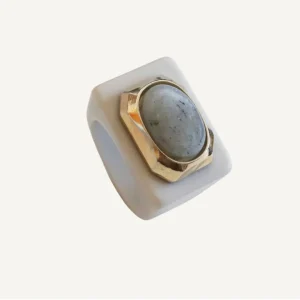 Anillo Hielo con Labradorita gris Émolo