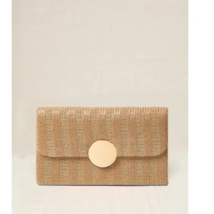 Clutch Rafía Moneda Natural