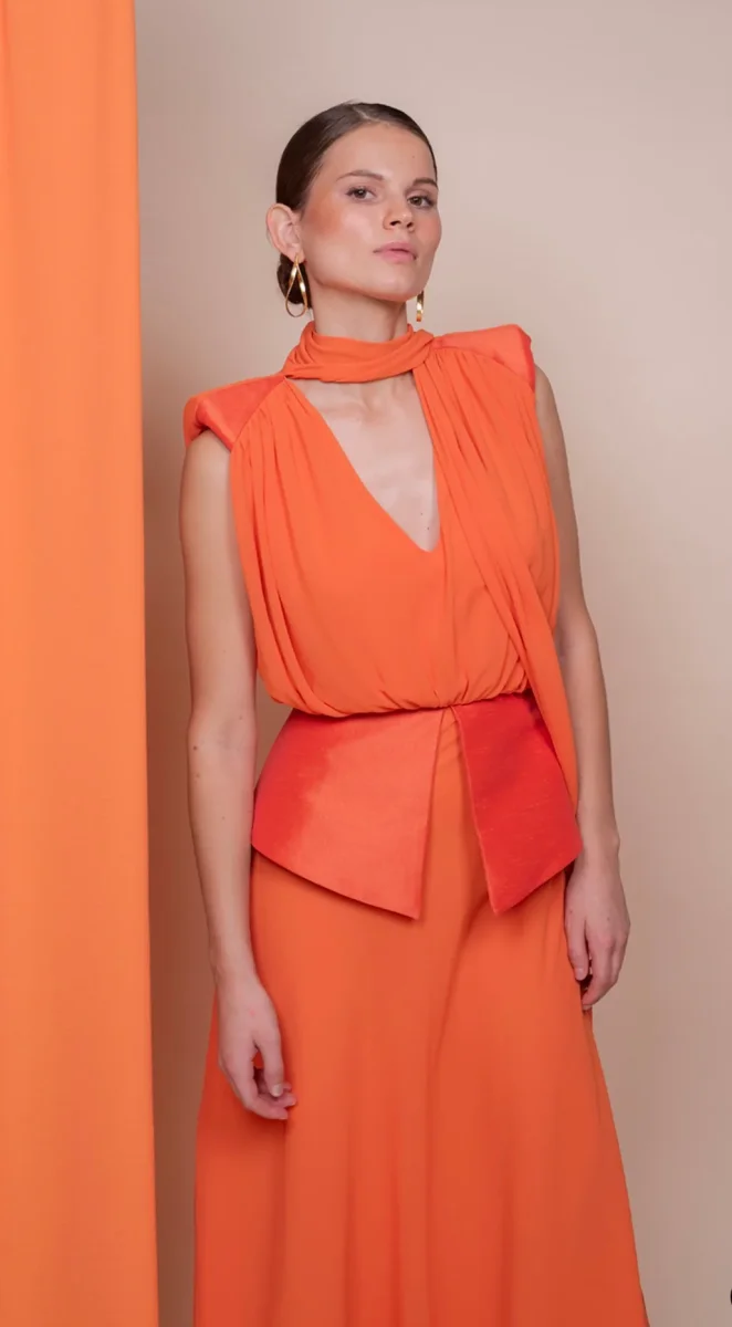Vestido Diana Naranja Strena - Imagen 3