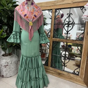 Traje Flamenca Córdoba Verde Jabonoso T.44