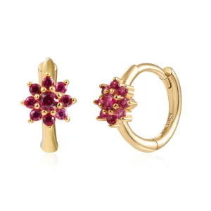 Pendientes Margarita Circonitas Fucsia