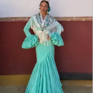 Traje Flamenca Plumeti Verde T.32