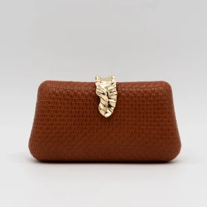 Clutch Trenzado Camel