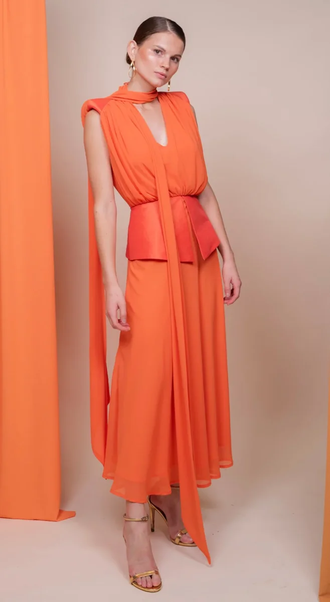 Vestido Diana Naranja Strena - Imagen 2