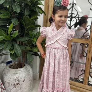 Bata Flamenca + Pico Niña Flores Rosas