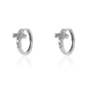 Pendientes Cruz Plata Cristal