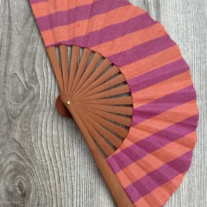 Abanico Rayas Rosa y Naranja