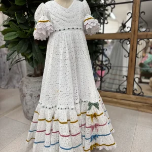 Traje de Flamenca Perforado MultiAdornos Talla 6