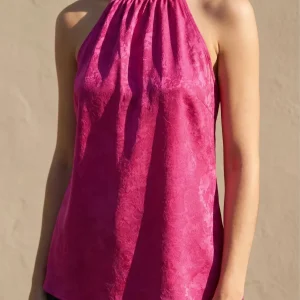 Top Jacquard Fucsia
