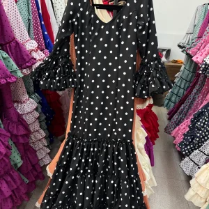 Traje Flamenca Córdoba Negro Lunares